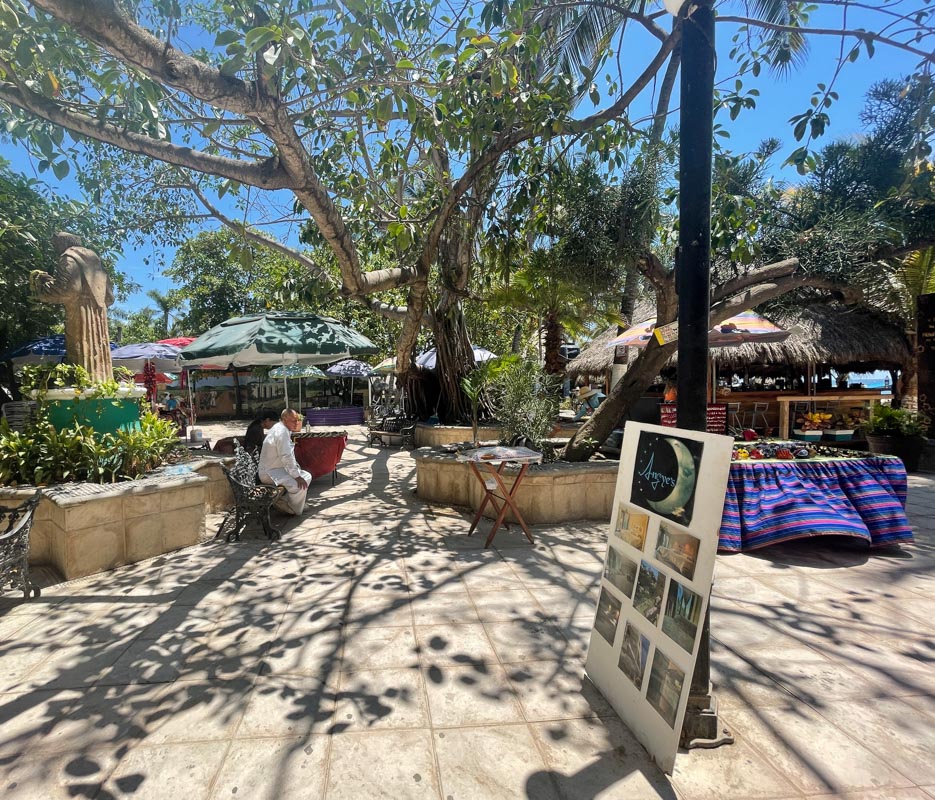 square in san pancho mexico with art