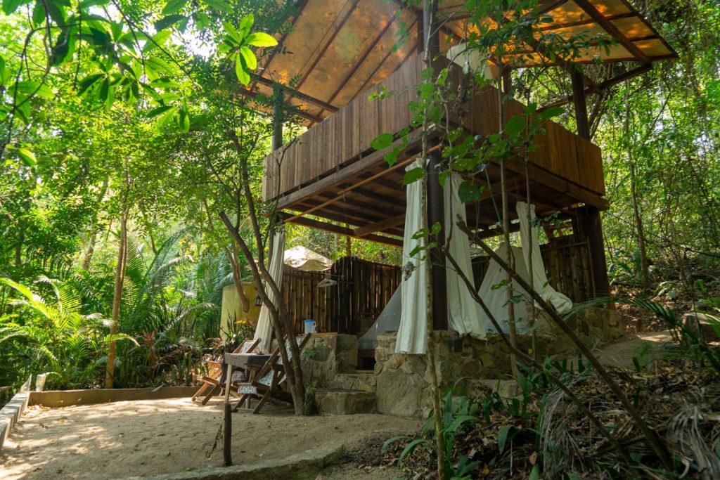 Nestled amidst the lush greenery of Yelapa, a rustic treehouse stands as a unique and charming accommodation option, where guests can embrace the tranquility of nature, savor the sweeping views of the verdant jungle, and experience the magical blend of comfort and rustic charm.
