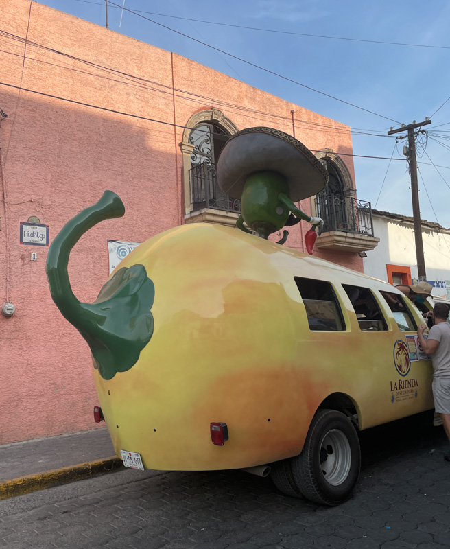 pepper shaped bus in tequila mexico