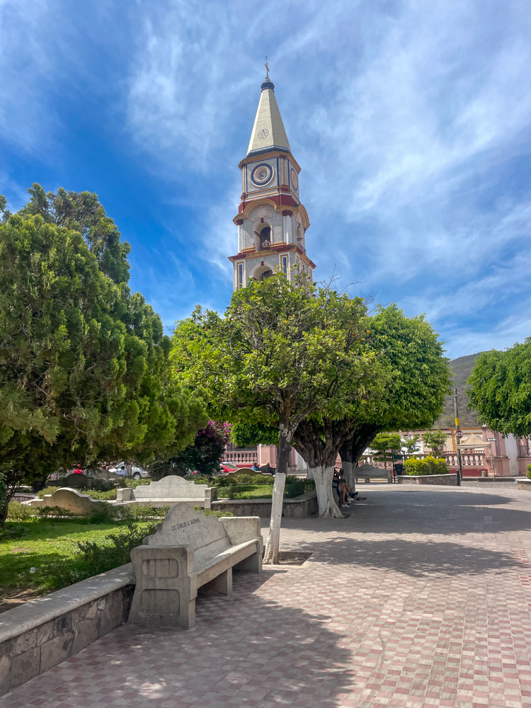 church by park in mascota mexico