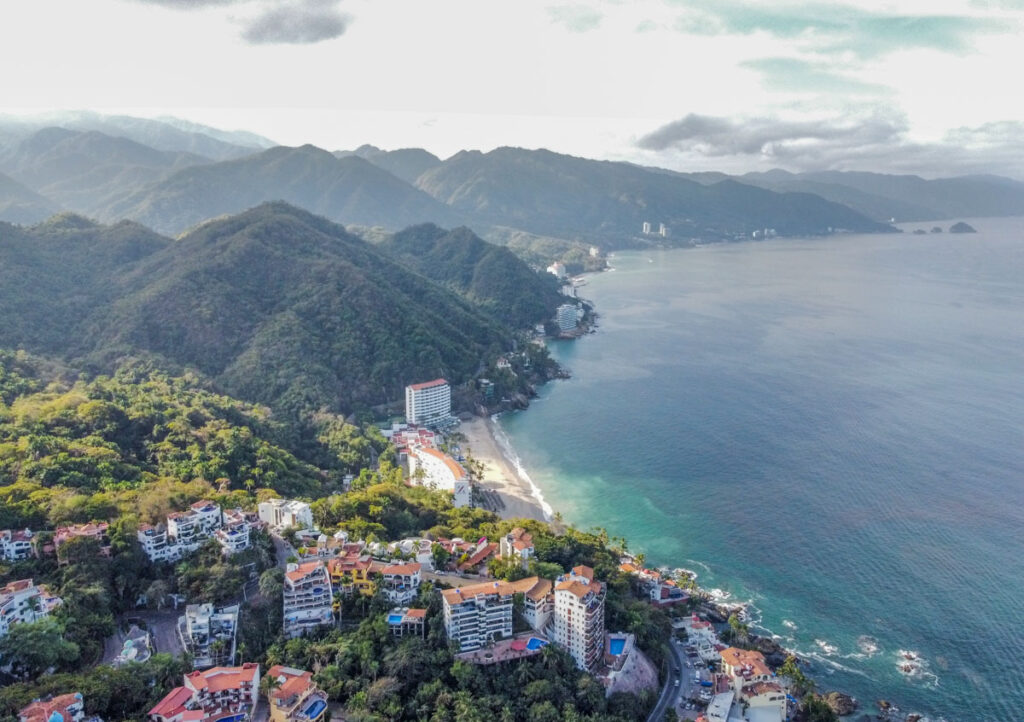 aerial shot of puerto vallarta