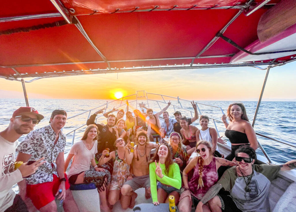 people on party boat in mexico