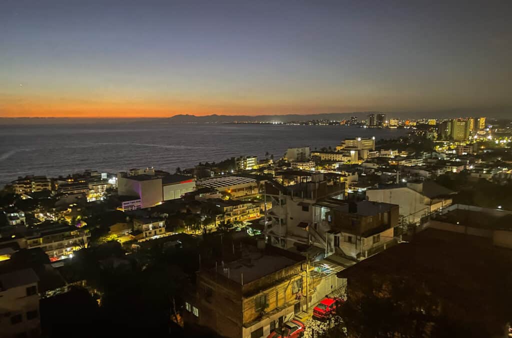 Ay Caramba Restaurant provides a stunning vista of Puerto Vallarta's vibrant cityscape. Situated in an elevated location, guests are treated to a bird's-eye view of the bustling streets, the colorful buildings, and the energetic atmosphere that defines this beloved Mexican destination.
