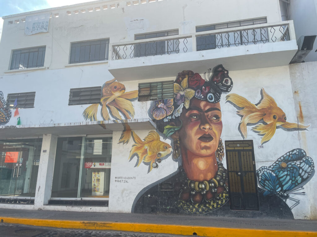A mural of Frida Kahlo in Puerto Vallarta.