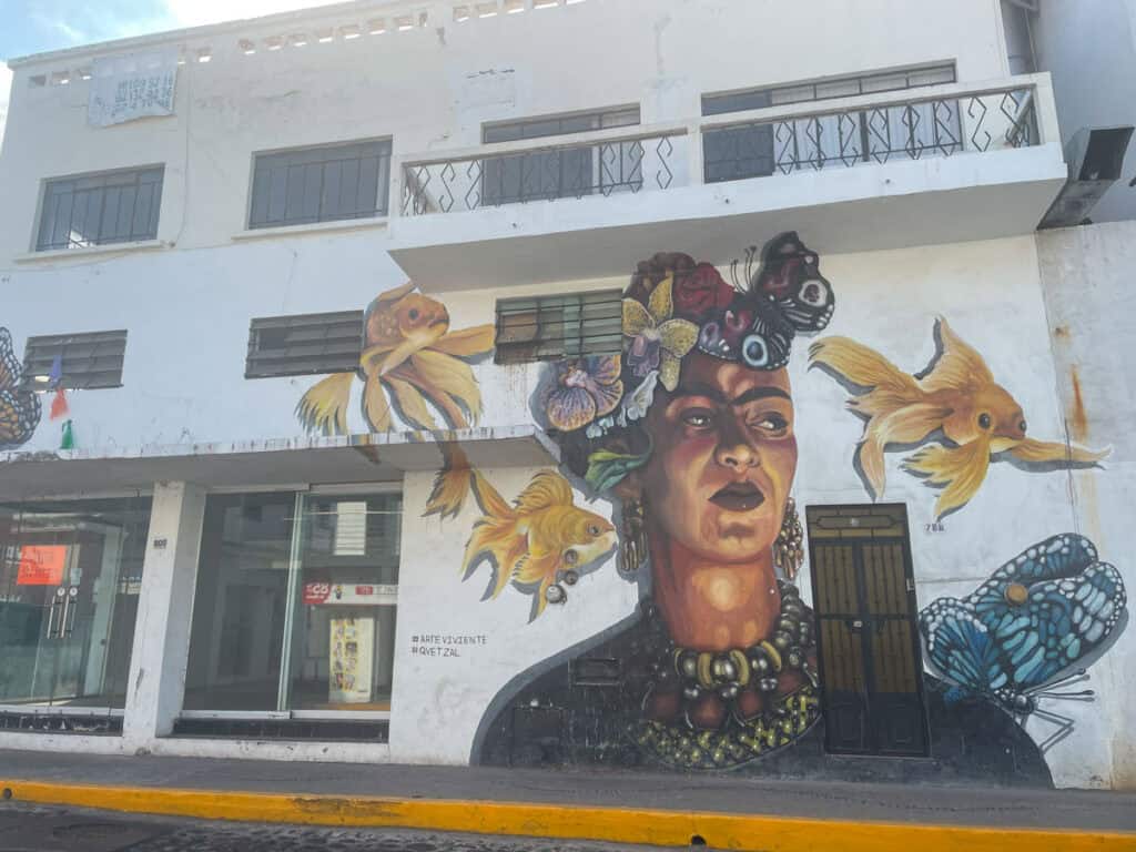 A mural of Frida Kahlo in Puerto Vallarta.